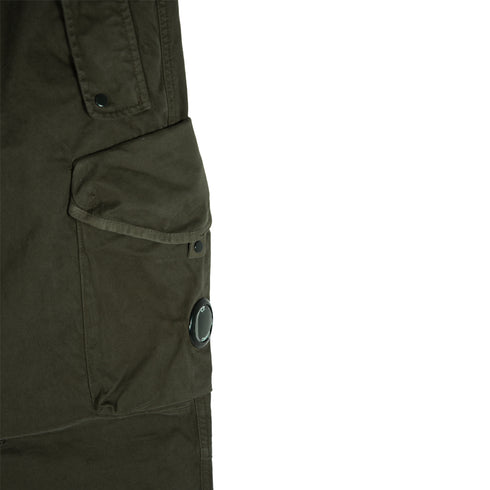 C.P. Company Stretch Sateen Pants Loose Fit Ivy Green 683 13CMPA123A-005529G Degli Uberti
